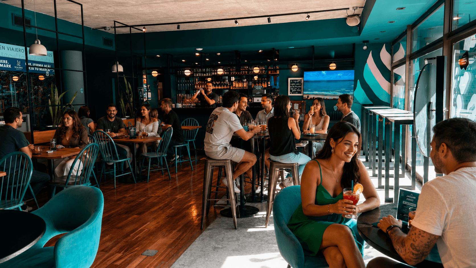 Bar e restaurante do hostel